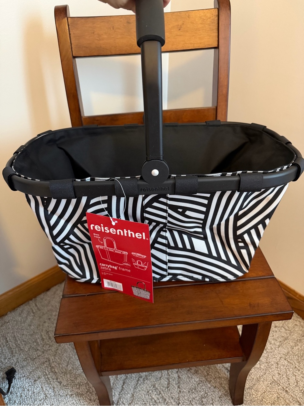 Reisenthel Black & White Foldable Shopping Basket